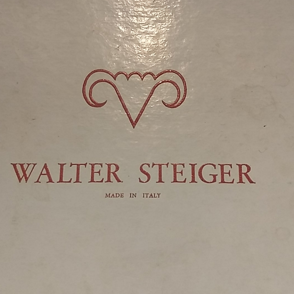 Walter Steiger gun metal black suede high heels.